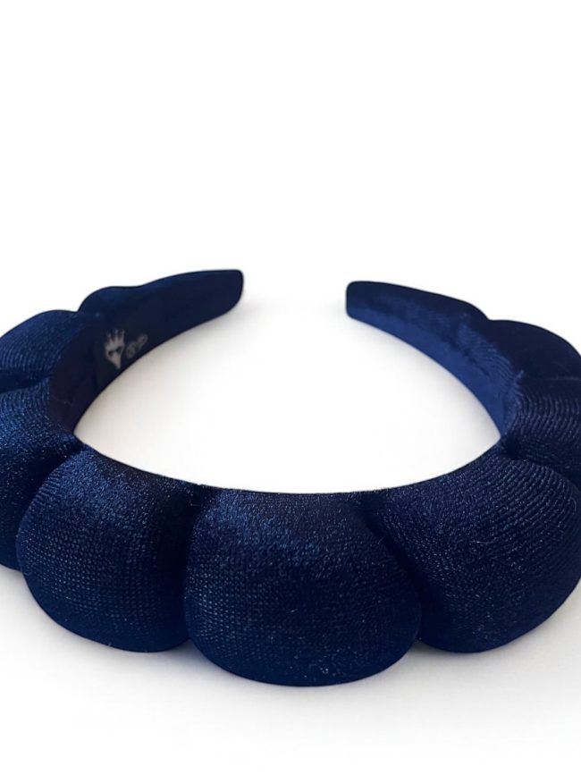 Cerchietto Skincare in velluto (Blu navy)
