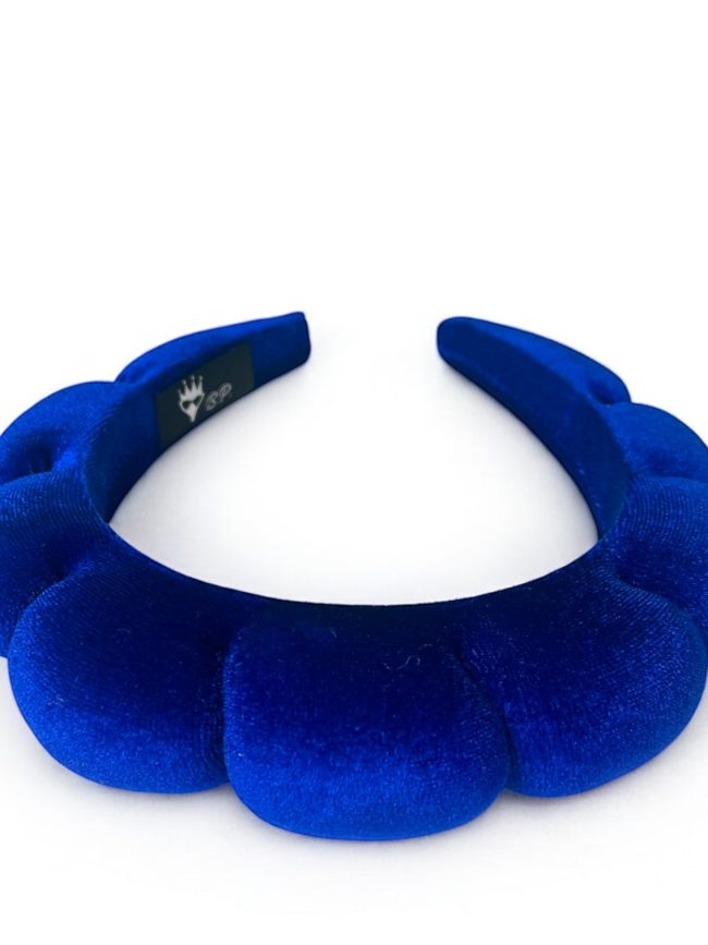 Cerchietto Skincare in velluto (Blu reale)