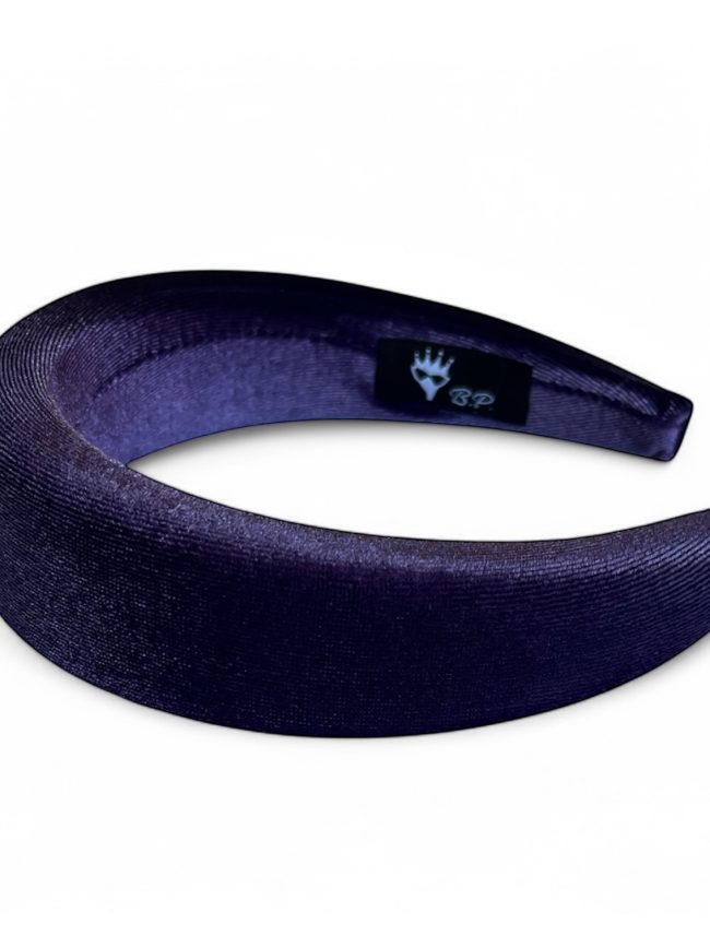 Cerchietto per capelli donna in velluto, con bombatura alta (Viola)