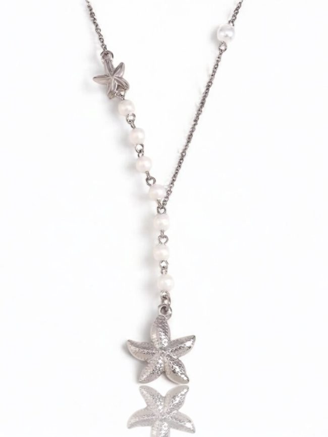 Collana con Stella Marina e Perle sintetiche (Silver)