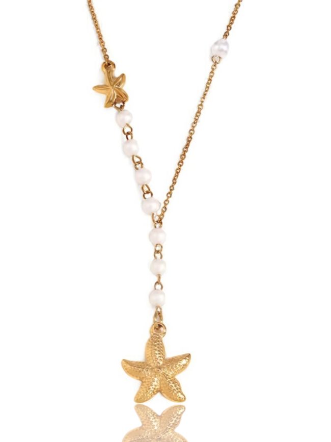 Collana con Stella Marina e Perle sintetiche (Gold)