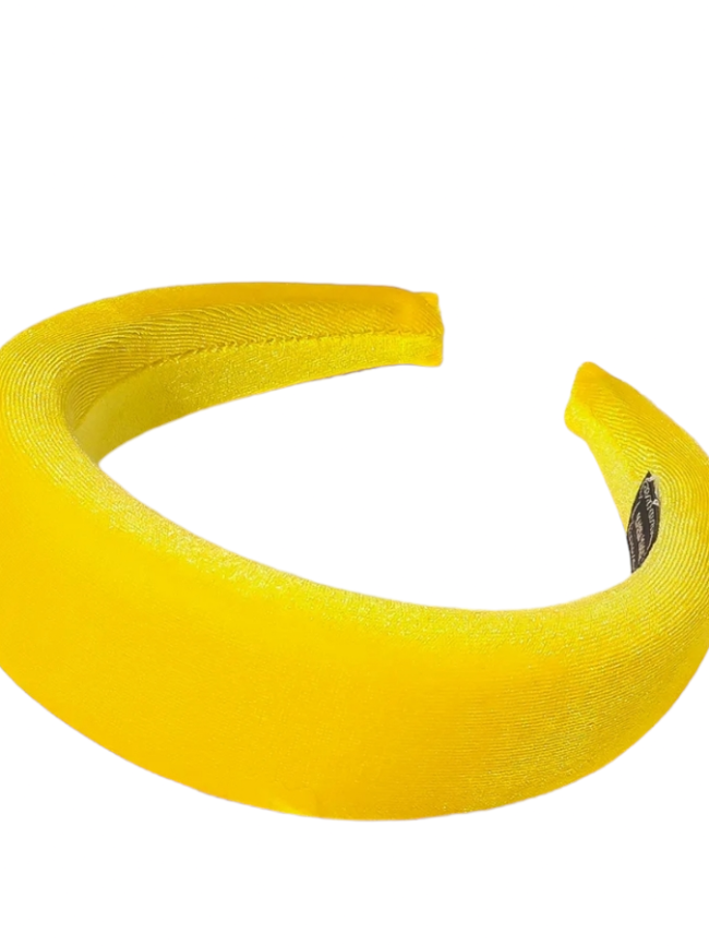 Cerchietto per capelli donna in velluto, con bombatura alta (Giallo)