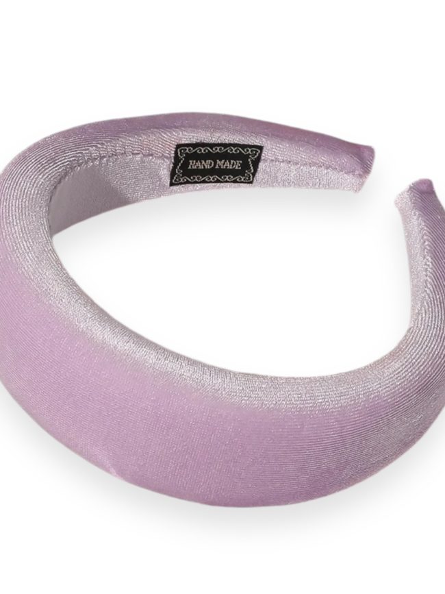 Cerchietto per capelli donna in velluto, con bombatura alta (Lilla)